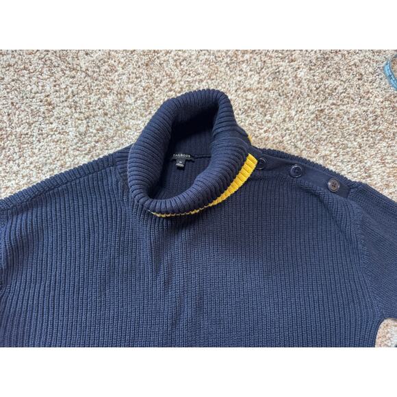 TALBOTS Blue Turtle neck sweater, Cotton Blend, colorful tunic style, Medium - Picture 7 of 8